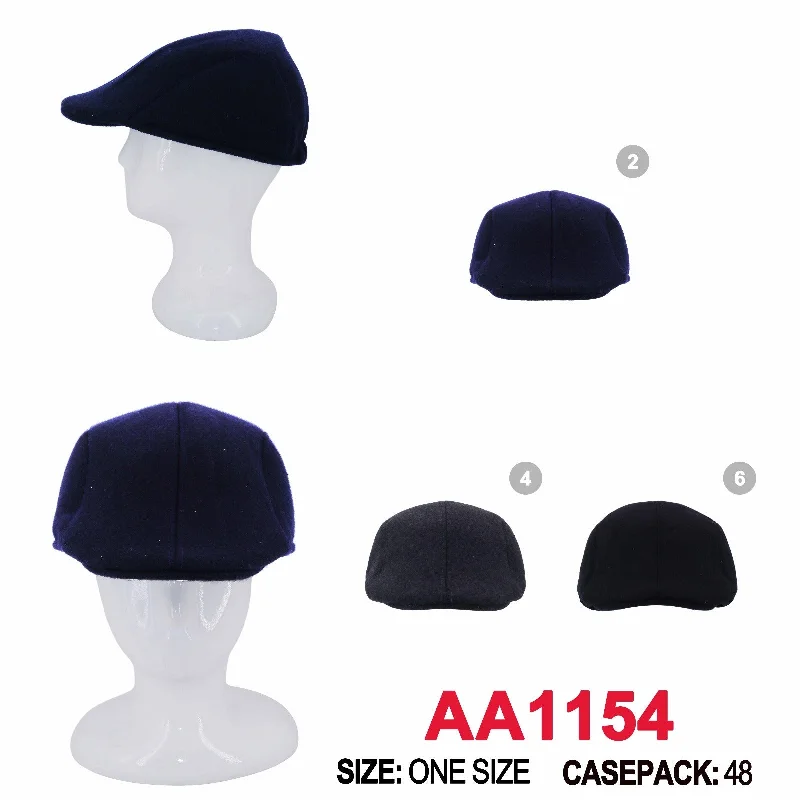 beanies for kids with pompom-  Wholesale Ivy Solid Plain Duckbill Hats Caps AA1154