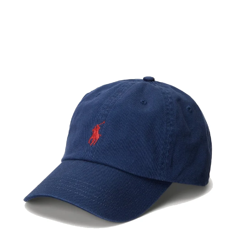 Baseball caps with a streetwear edge-Polo Ralph Lauren Cotton Chino Baseball Cap Newport Navy/ Rl2000 Red