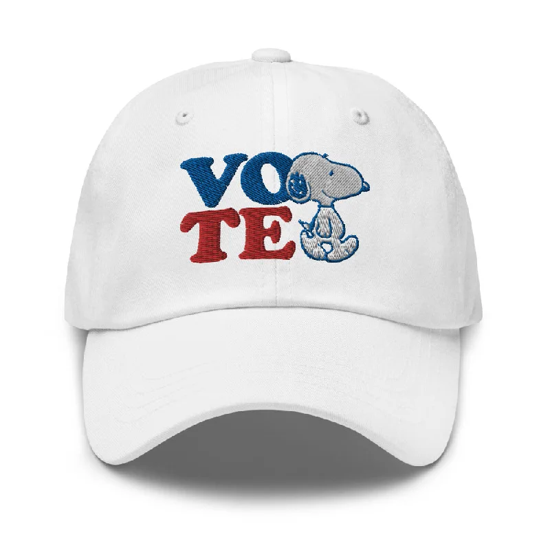 beanies for hiking and backpacking-  Peanuts Snoopy Vote Embroidered Dad Hat