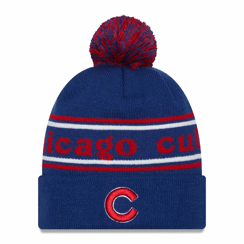 beanies with plush lining-  Chicago Cubs Marquee Pom Knit Hat