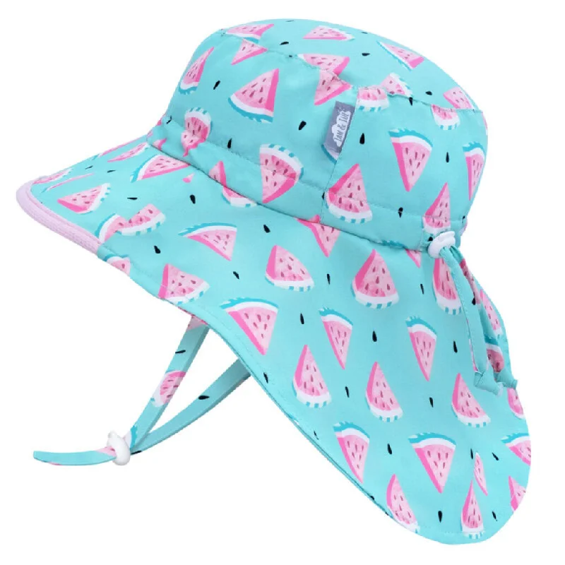 beanies for women-  Size S (0-6m): Jan & Jul Aqua Dry Adventure Hat - Watermelon