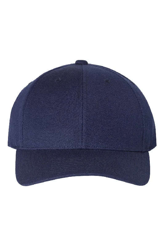 Men's hats for winter protection against cold-mens hats casual essentials-Yupoong Mens Premium Curved Visor Snapback Hat - Navy Blue