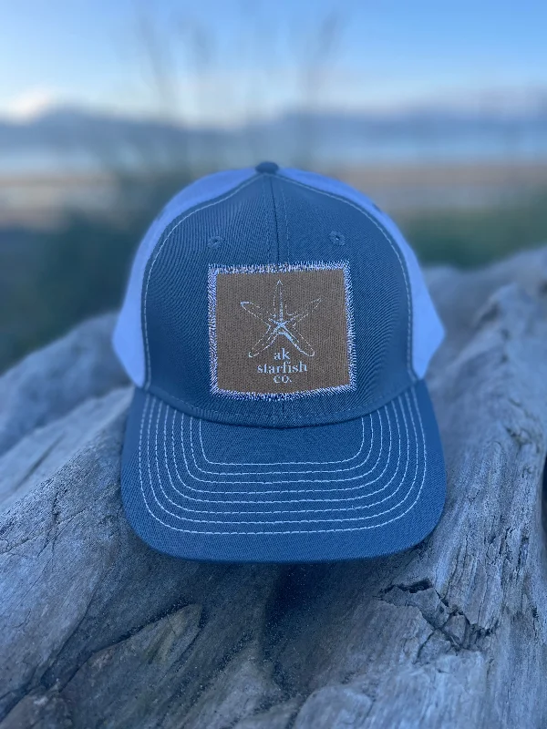 beanies for snow-  Roost / White AK Starfish Co. Patch Hat. $38.00