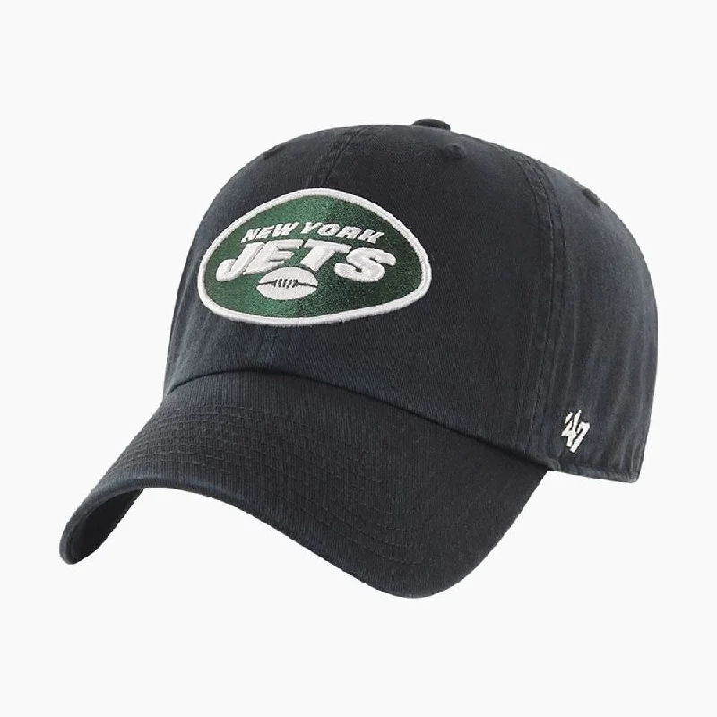 Baseball caps for beach vacations-New York Jets (NFL) - Black Unstructured Baseball Cap