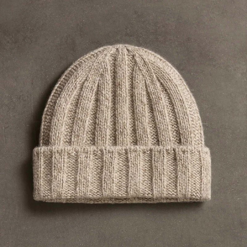 beanies for travel comfort-  Cashmere Marled Beanie - Stone Marl