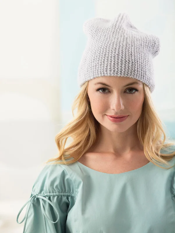 wool knit beanies-  Easy Shaped Hat (Knit)