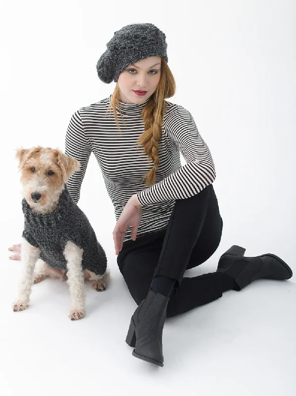 beanies with woven knit-  The Poet Beret (Crochet)