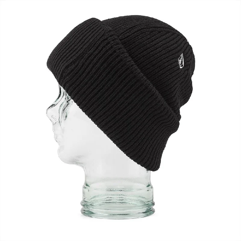 beanies with playful designs-  Volcom Roller Beanie - Black