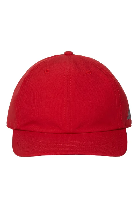 Men's hats for cold hiking trips-mens hats for road trips and adventures-Adidas Mens Sustainable Performance Max Moisture Wicking Snapback Hat - Power Red