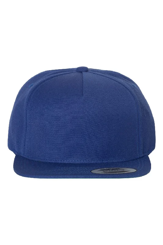 Men's hats for cozy trekking wear-mens hats trendy functional designs-Yupoong Mens Premium 5 Panel Snapback Hat - Royal Blue