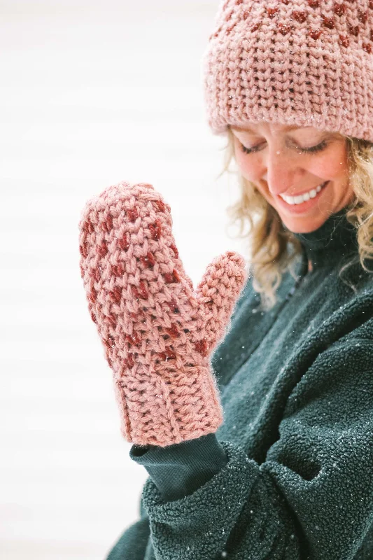 beanies for trekking-  Crochet Kit - Faux "Knit" Beanie + Mittens