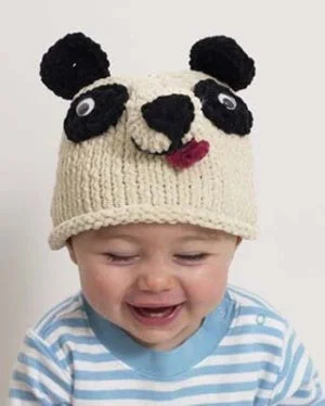 fleece-lined beanies-  Baby Animal 'Panda Bear' Hat (Knit)