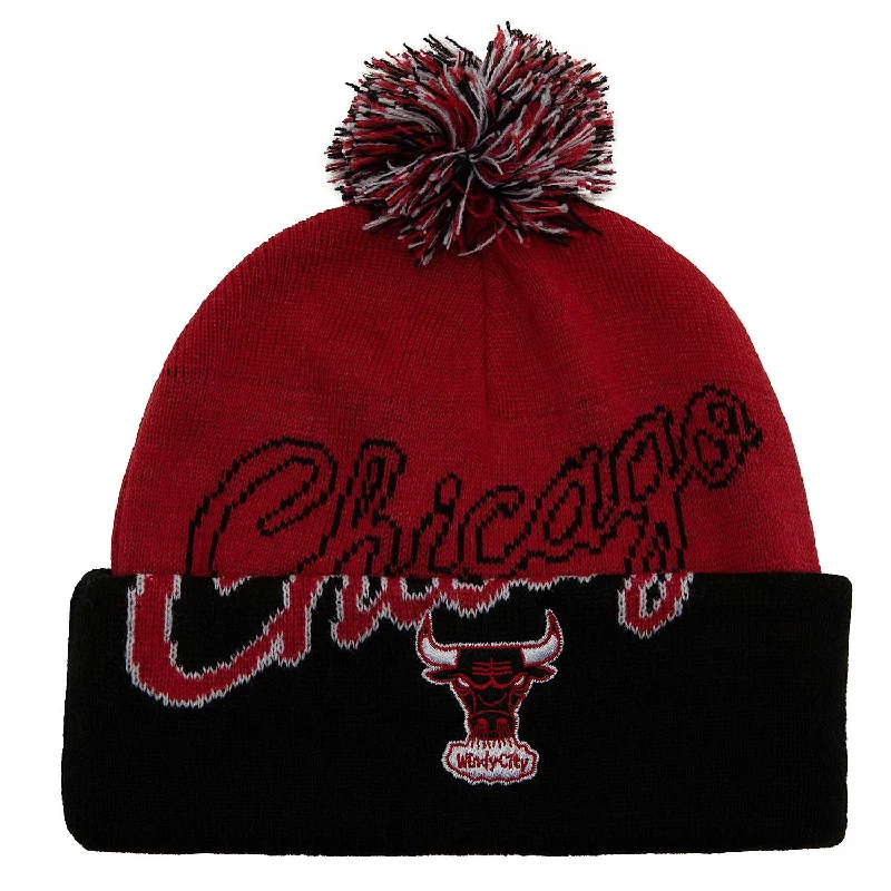 beanies for fashionable women-  Chicago Bulls Double Take Pom Knit Hat