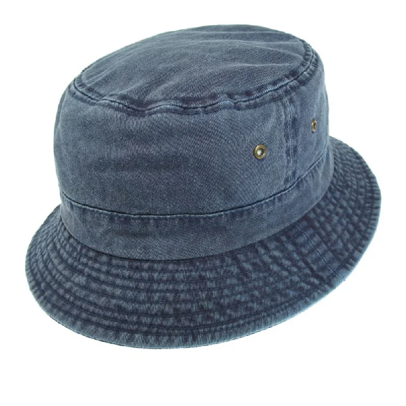 Bucket hats for trendy spring fashion-Packable Cotton Bucket Hat - Navy Blue