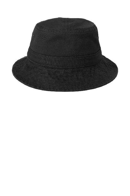 Bucket hats for chic fashion statements on vacation-Port Authority Mens Bucket Hat - Black