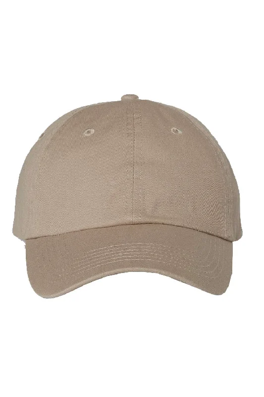 Men's hats for trekking in cold climates-mens hats perfect for hot weather-Valucap Mens Bio-Washed Chino Twill Adjustable Hat - Khaki Brown