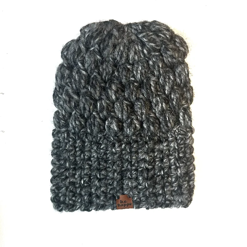 beanies for windy weather-  Crochet Puff Stitch Slouch Hat | Licorice