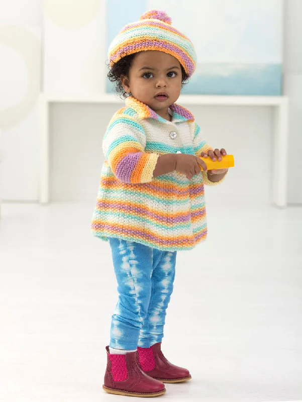 beanies with adjustable fit-  Girl's Cardi And Tam (Knit)