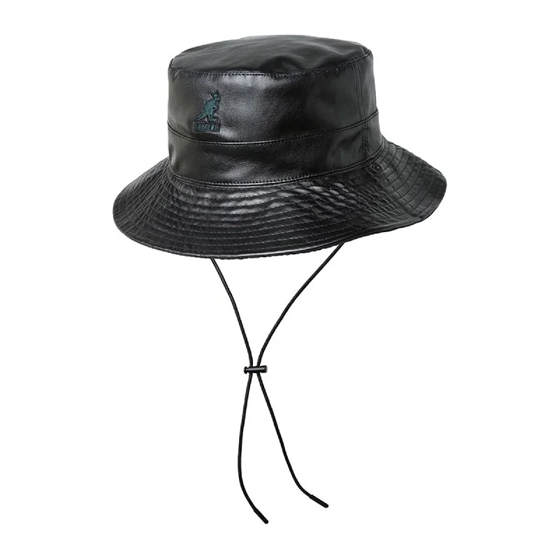 Bucket hats for a stylish escape to nature-Kangol Faux Leather Bucket Hat Reversible