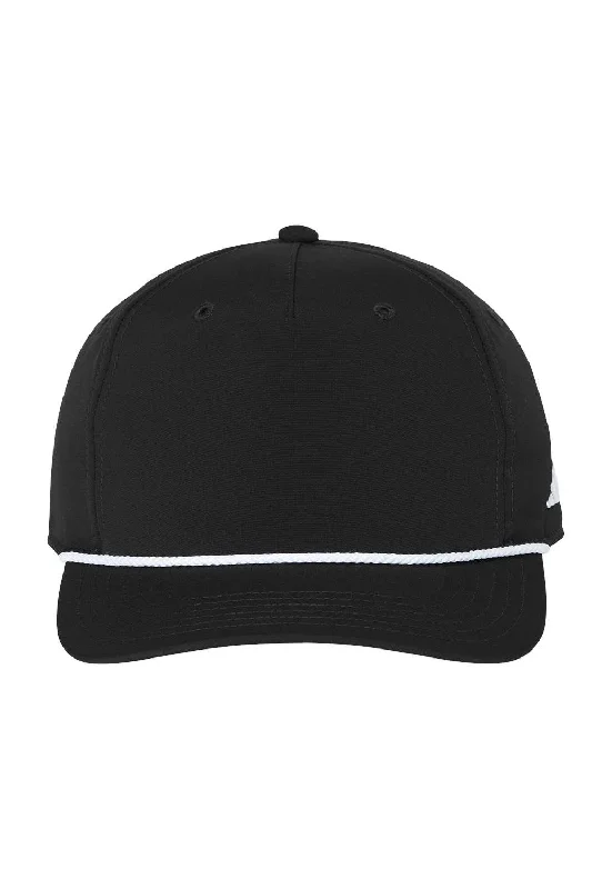 Men's hats for beach protection-mens hats urban streetwear-Adidas Mens Sustainable Moisture Wicking Rope Snapback Hat - Black