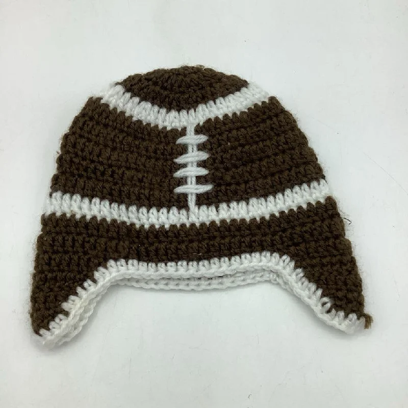 beanies with functional warmth-  Size S: Brown Crochet Football Baby Hat