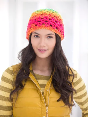 beanies for daily winter style-  Over The Rainbow Hat (Crochet)