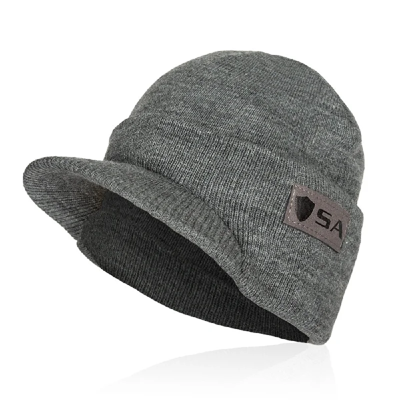 beanies for trekking-  Billed Beanie |  Shield SA | Heather Grey