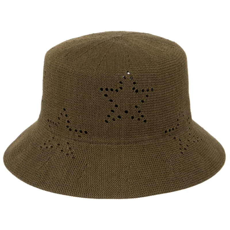 Bucket hats for stylish summer getaways-Eliza - Bucket Hat with Star Pointelle Details