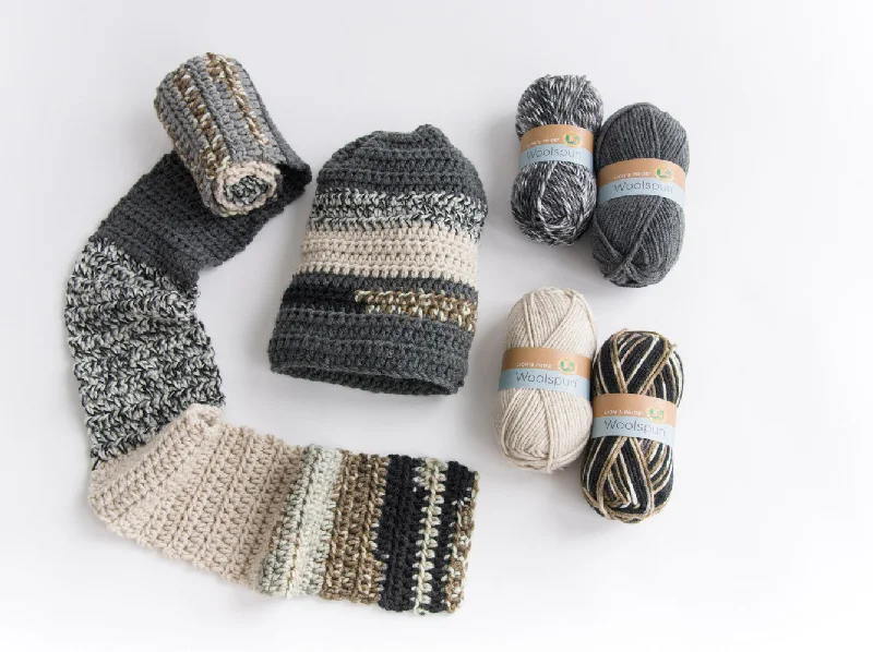 beanies for cold outdoor activities-  Level 2 - Easy Crochet Scarf & Hat - Version 4