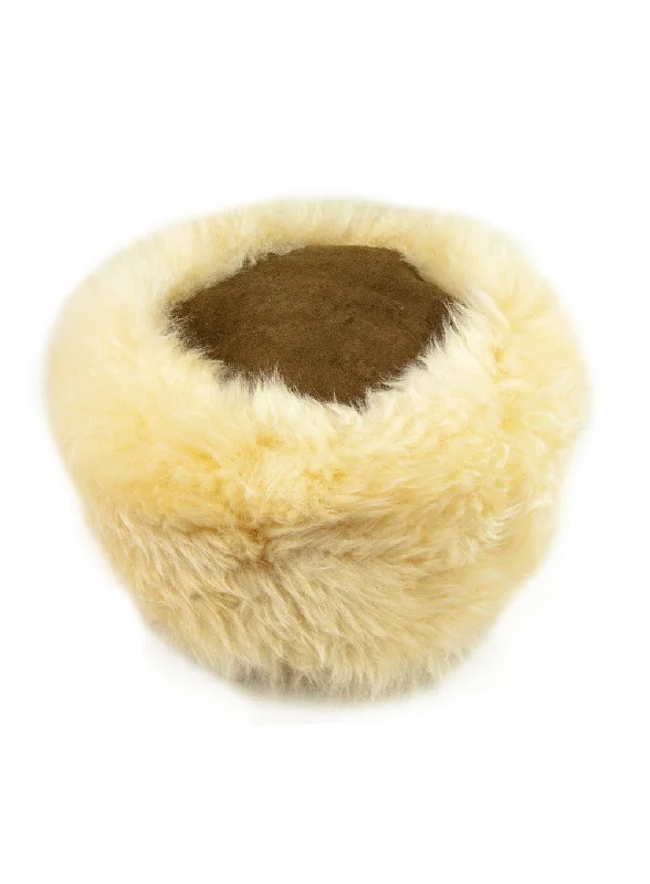 beanies with knitted patterns-  Snow Queen Sheepskin Hat