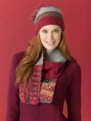 beanies for stylish outdoor wear-  Level 2 - Easy Crochet Scarf & Hat - Version 1