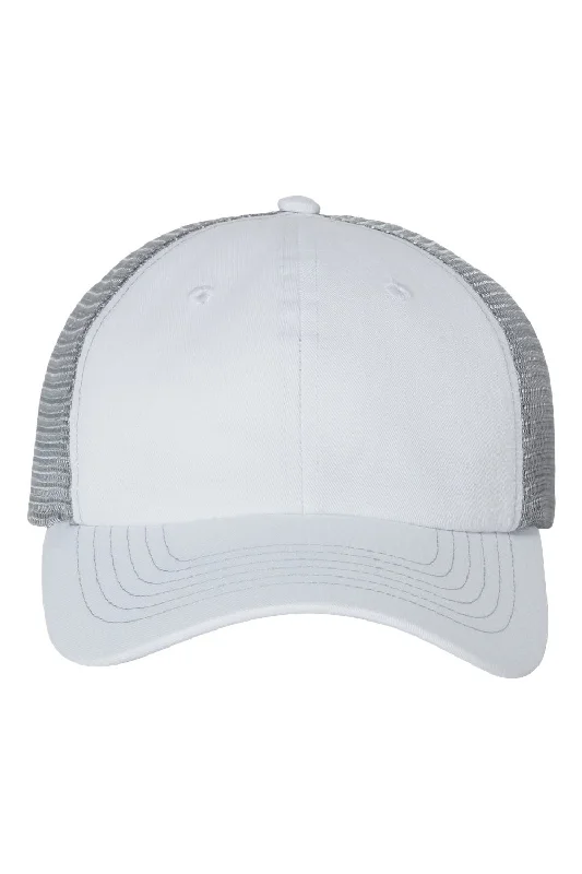 Men's hats for everyday sun protection-mens hats designed for style-Sportsman Mens Contrast Stitch Mesh Back Adjustable Hat - White/Grey