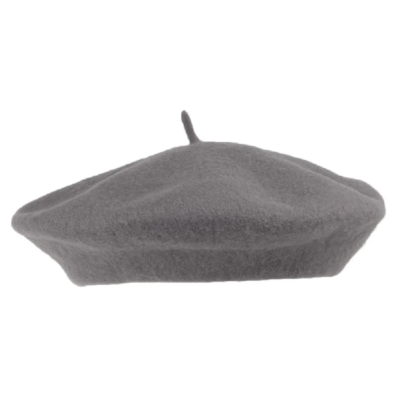 women's cute beanies for staying warm-Wool Beret - Grey