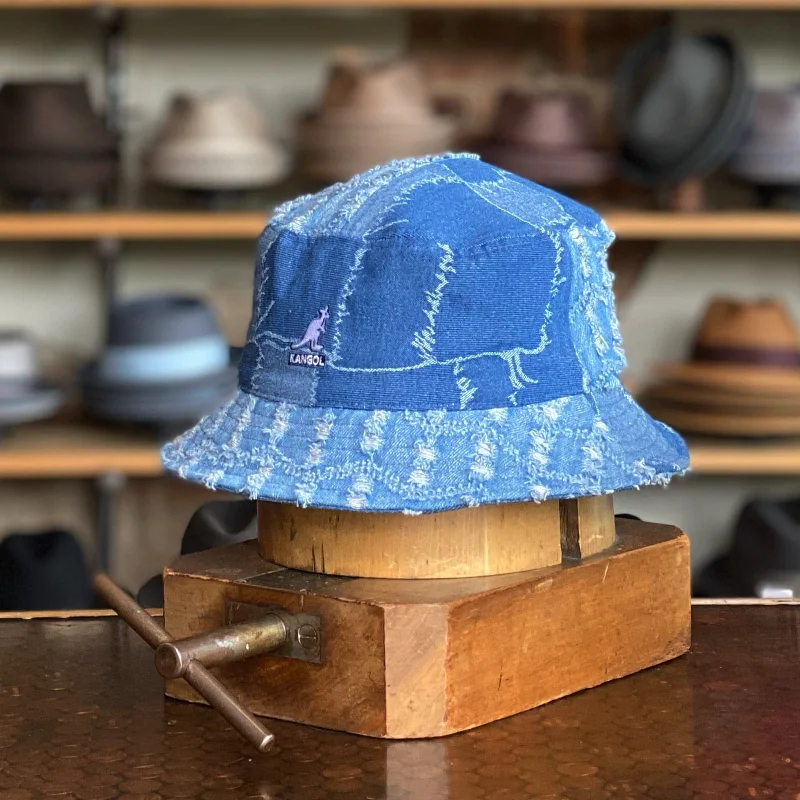 Bucket hats for an adventurous fashion statement-Denim Mashup Bucket Hat