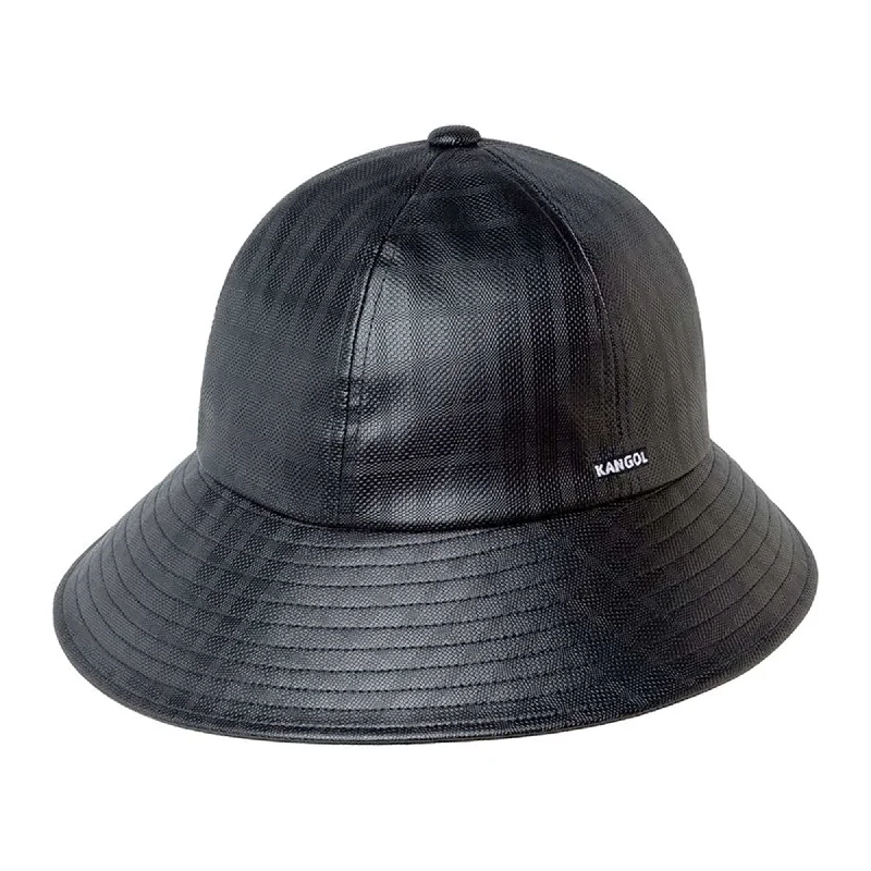 Bucket hats for stylish and functional outdoor wear-Kangol Faux Leather Rain Brim Casual Bucket Hat