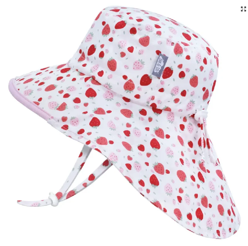 soft beanies-  Size S (0-6m): Jan & Jul Cotton Adventure Hat - Strawberry NEW