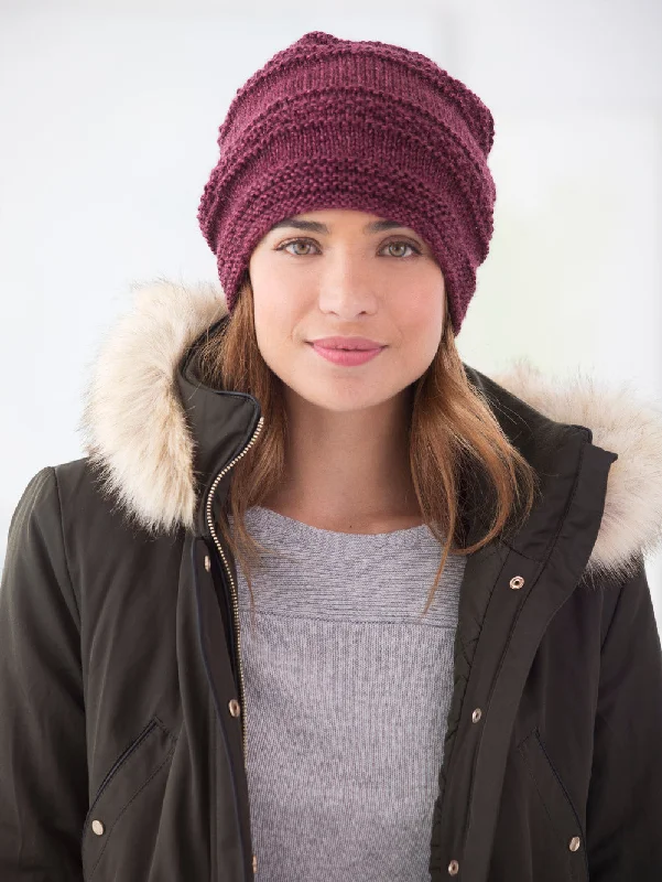 beanies for all-day wear-  Simple Texture Slouch Hat (Knit) - Version 1