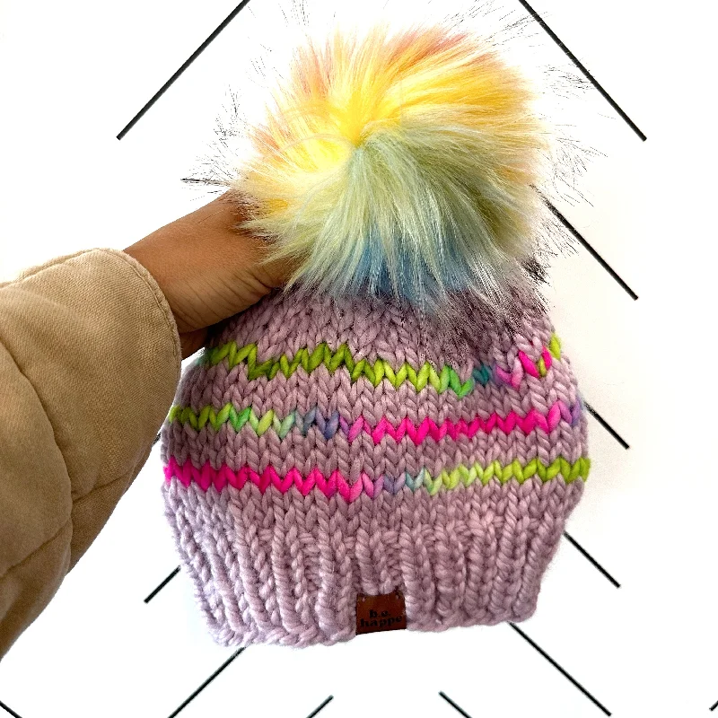 beanies for fashionable women-  Rugby Stripe Knit | Fairy + Rainbow