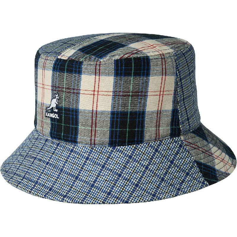 Bucket hats with tropical prints for a vacation-ready look-Kangol Plaid Mash-Up Plaid Bucket Hat