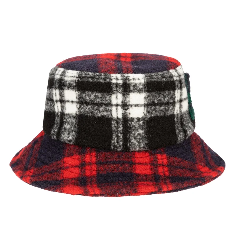 Bucket hats with sun protection features-Anita Mixed Plaid Bucket