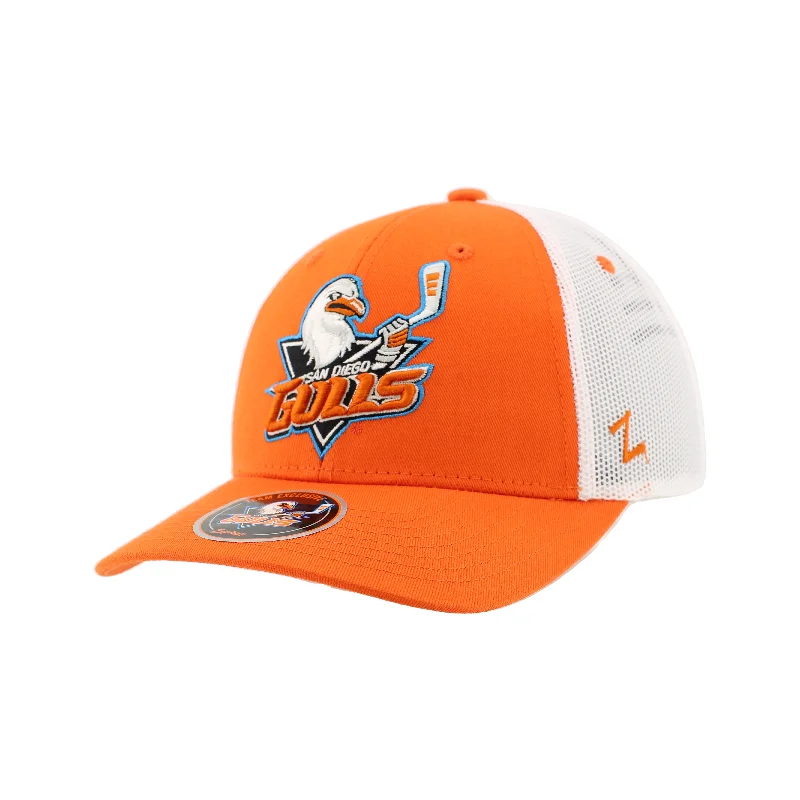 beanies with cable knit-  San Diego Gulls Orange Big Rig Snapback Hat