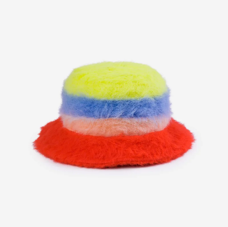 Bucket hats with bold graphics for standout style-Fur Stripe Bucket Hat