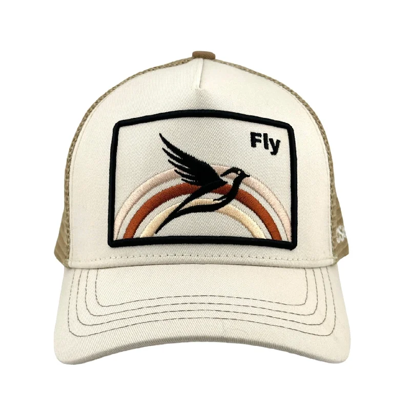 beanies for quick outdoor trips-  Fly Trucker- Cream