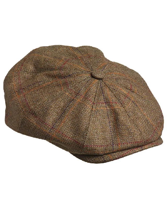 women's playful sun hats for fun summer days-Laksen Woolston Tweed Bakerboy Cap