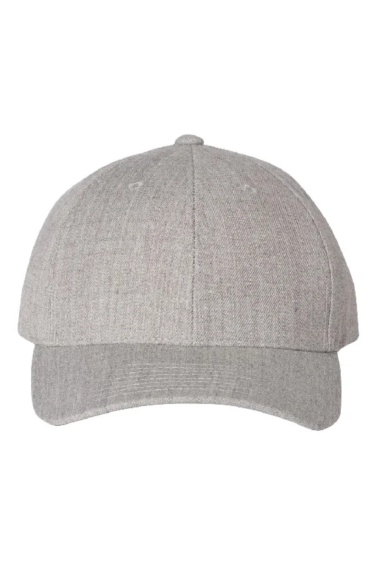 Men's hats for fashionable mountain gear-mens hats rugged outdoor wear-Yupoong Mens Premium Curved Visor Snapback Hat - Heather Grey