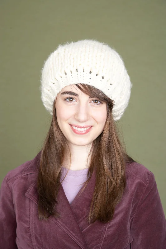 beanies with flat seams-  Oversized Beret (Knit)