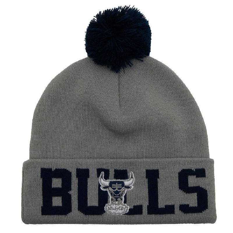 beanies for winter trips-  Chicago Bulls Full Boar Pom Knit Hat