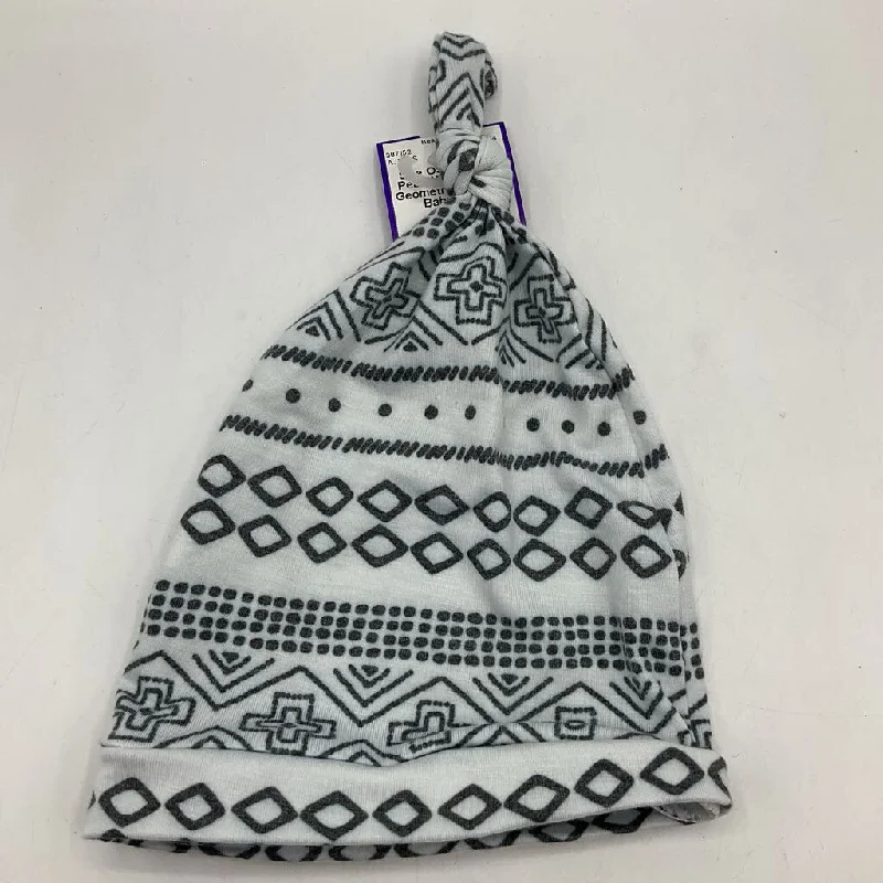 beanies for cozy outings-  Size OS: Copper Pearl White Grey Geometric Pattern Baby Hat