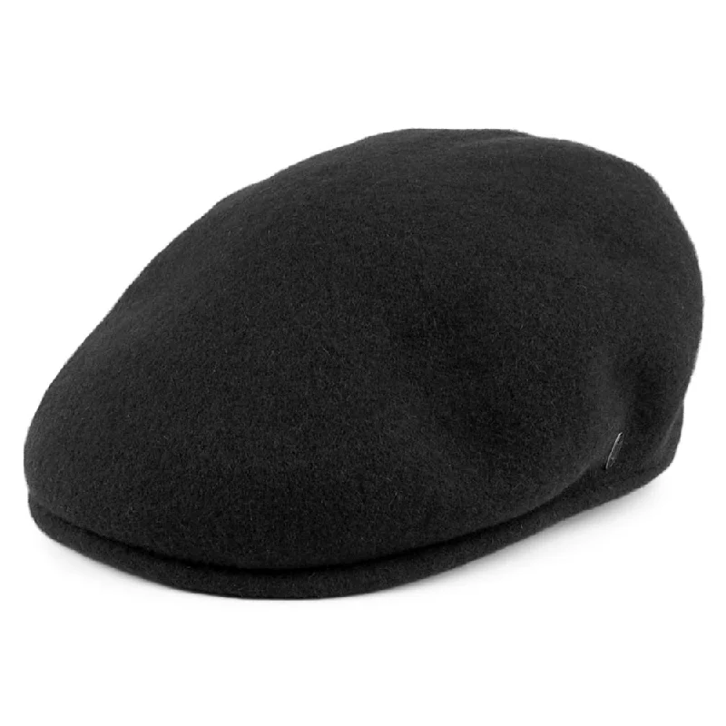 women's fleece hats for cozy winter wear-Hats Classic Wool Flat Cap Black Wholesale Pack