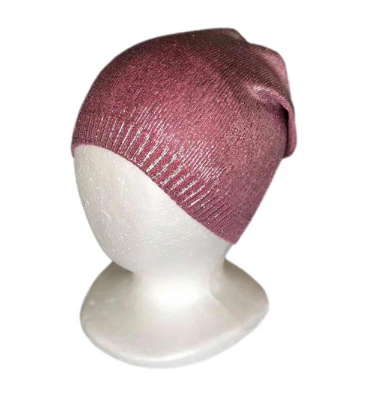 beanies for hiking and camping-  Sparkly Knit Hat Metallic Shine